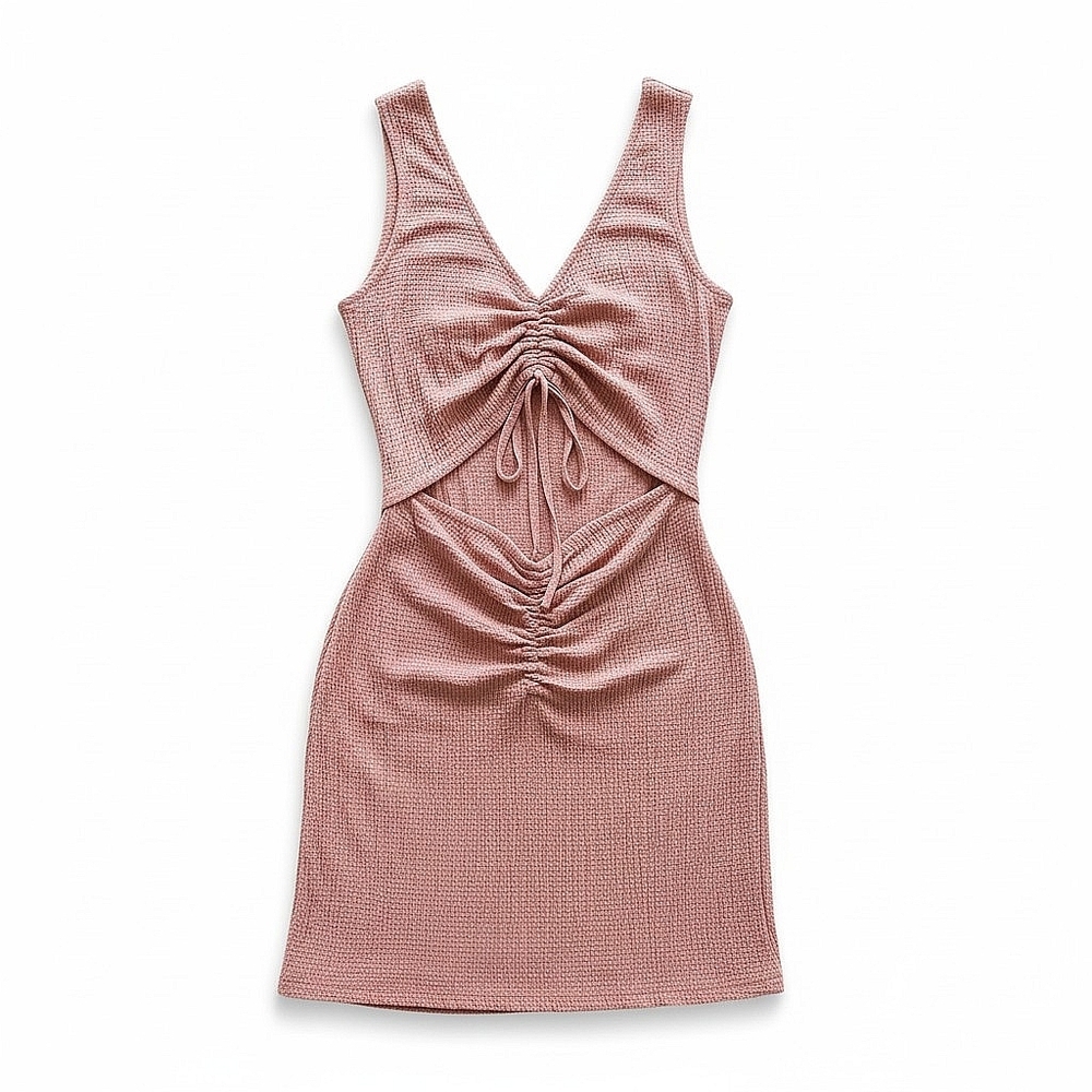 NWT Free People Sleeveless Ruched Cutout Bodycon Dress - Dusty Rose